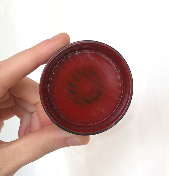 Japanese lacquerware - stackable set of miniature plates - red and black