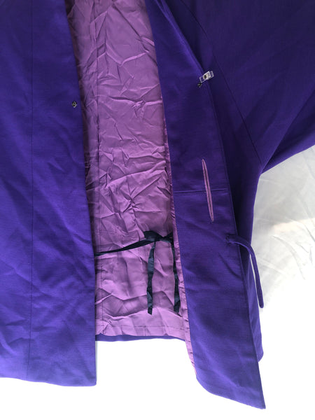 Japanese kimono coat - knitted vivid purple jacket
