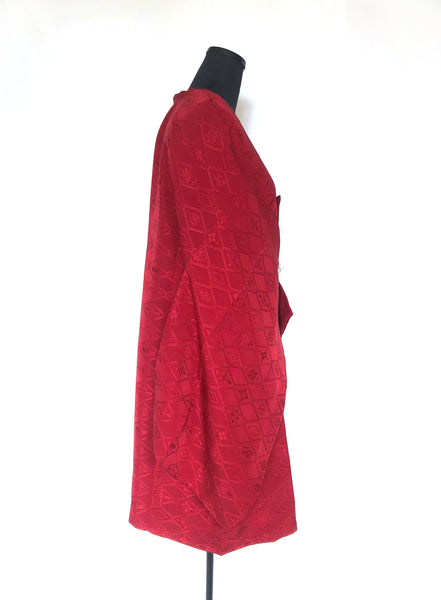 Traditional Japanese kimono coat - casual wine red michiyuki