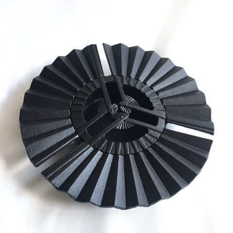 Big Japanese iron cast ashtray - three fans