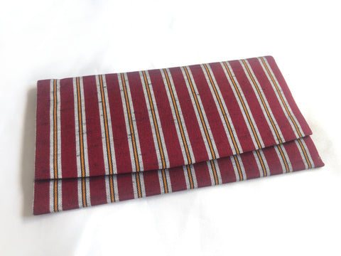 Vintage Japanese slim wallet - red and white stripes