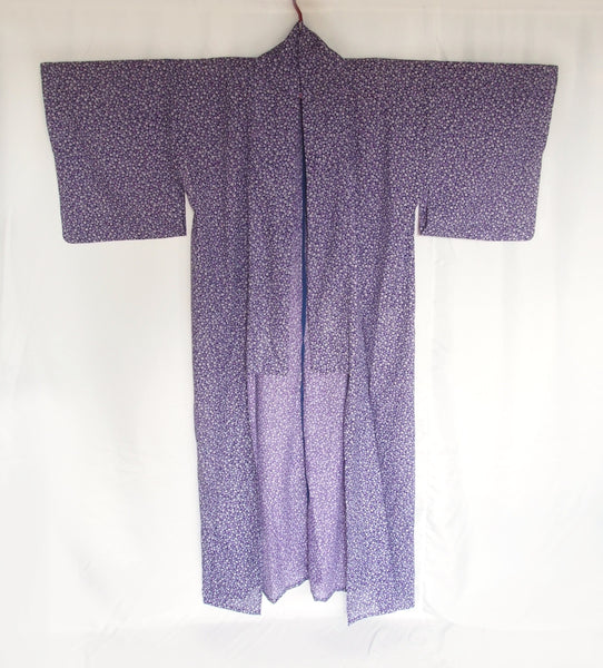 Authentic Japanese summer kimono - see through purple meadow