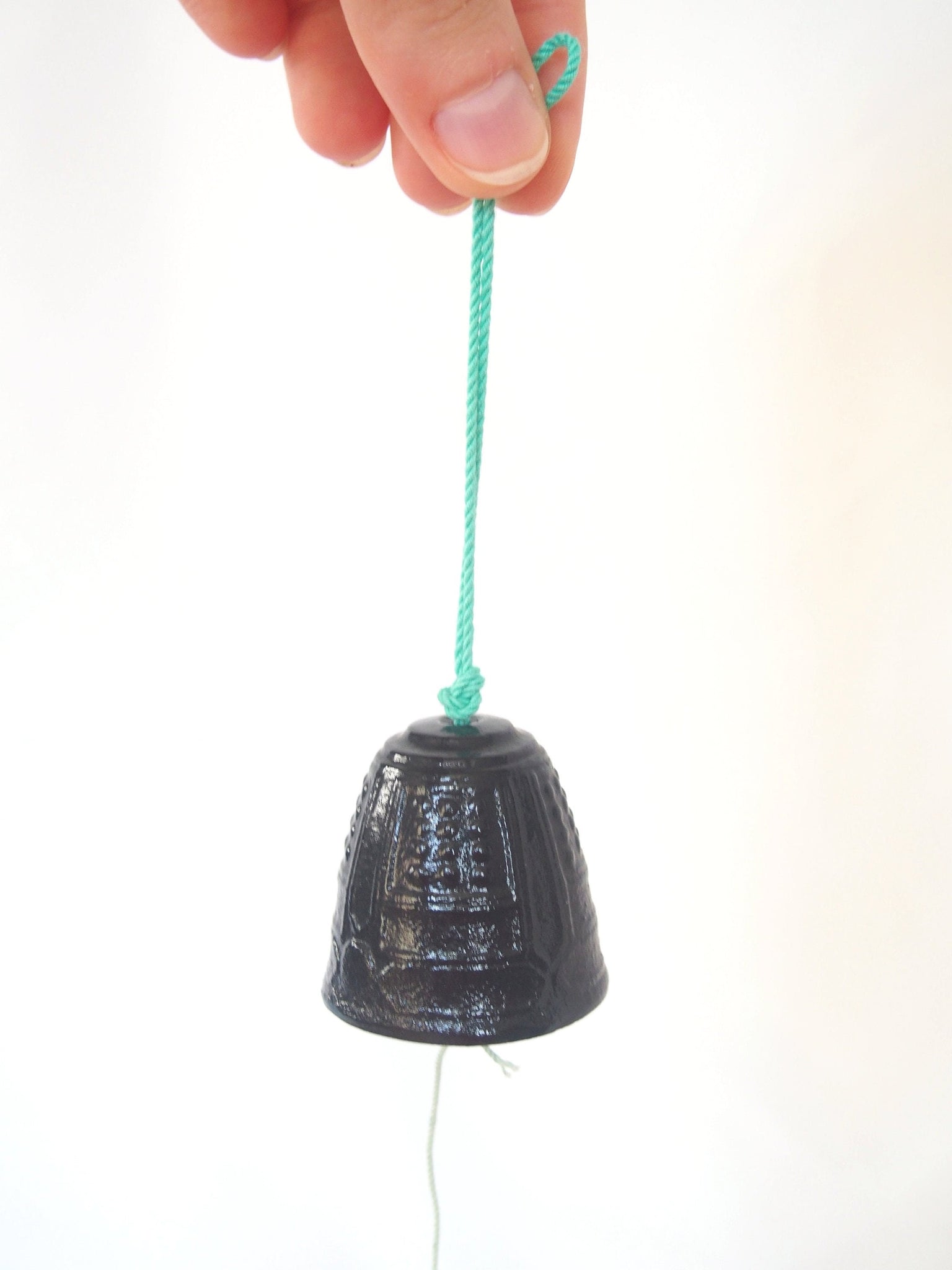 Cast iron wind chime (fuurin) - black temple bell